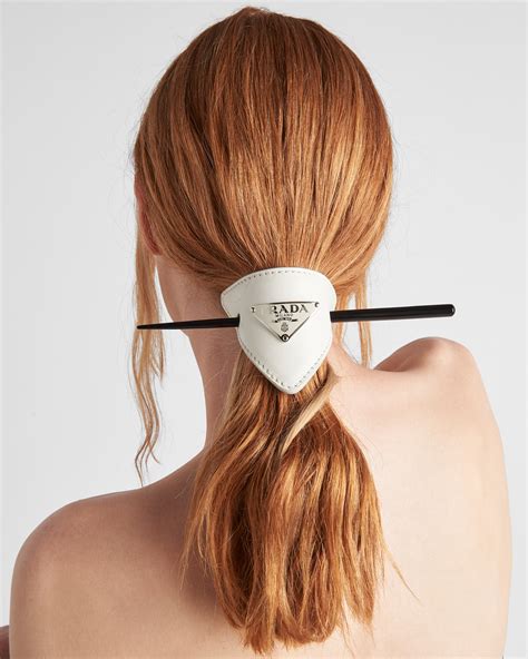 hair accessories prada|prada leather hair clip.